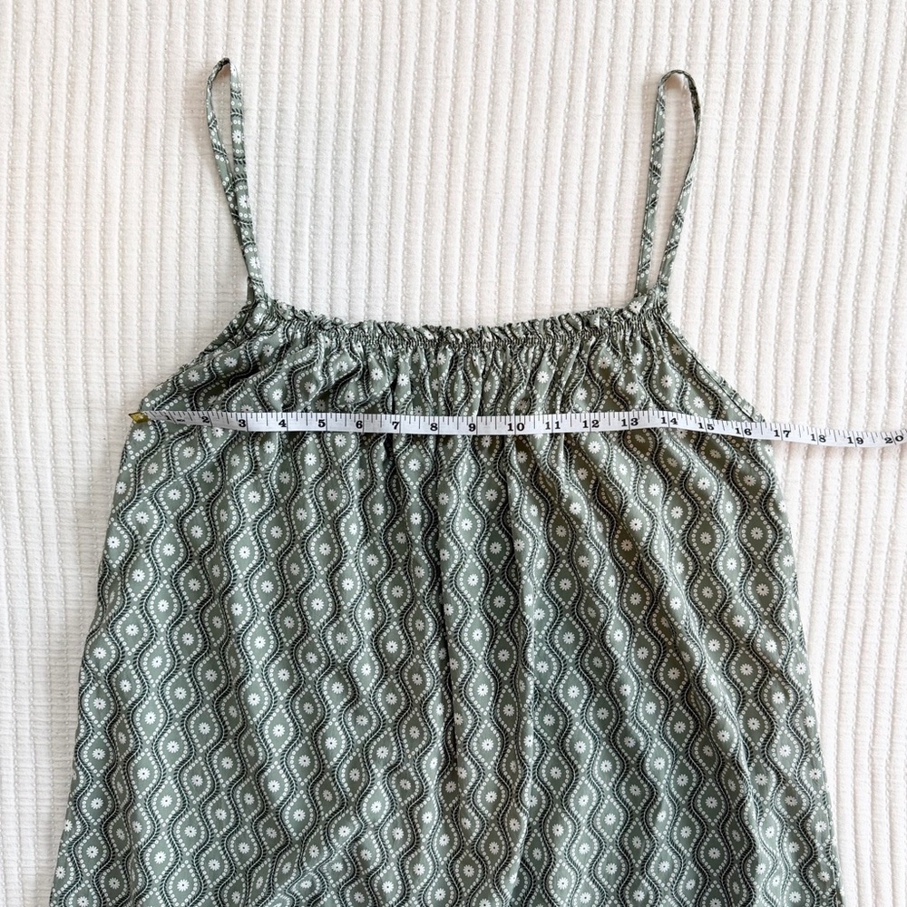 Made in Italy Sage Green Floral Print Cottagecore Mini Dress - Picture 3 of 5